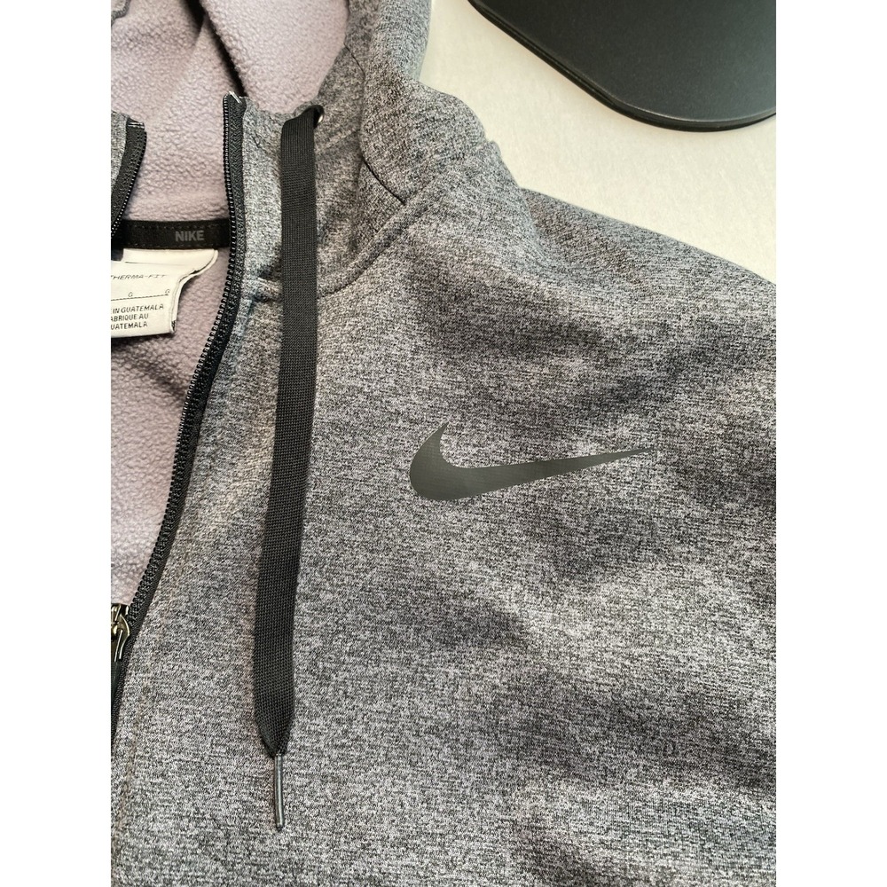 Nike Therma-FIT Men's Full Zip Fleece Hoodie Heather Grey CU6231-071 Size L - Picture 3 of 8